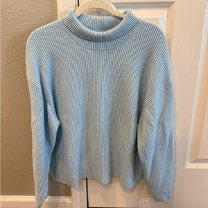 Light Blue Women's Cowl Neck Sweater